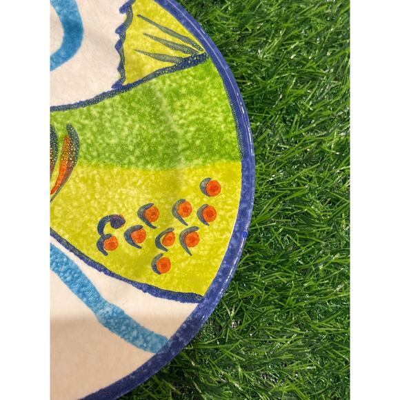 VIETRI PESCI COLORATI Fish Plates Handpainted In Italy Salad Plates Set of (2) - Picture 8 of 8